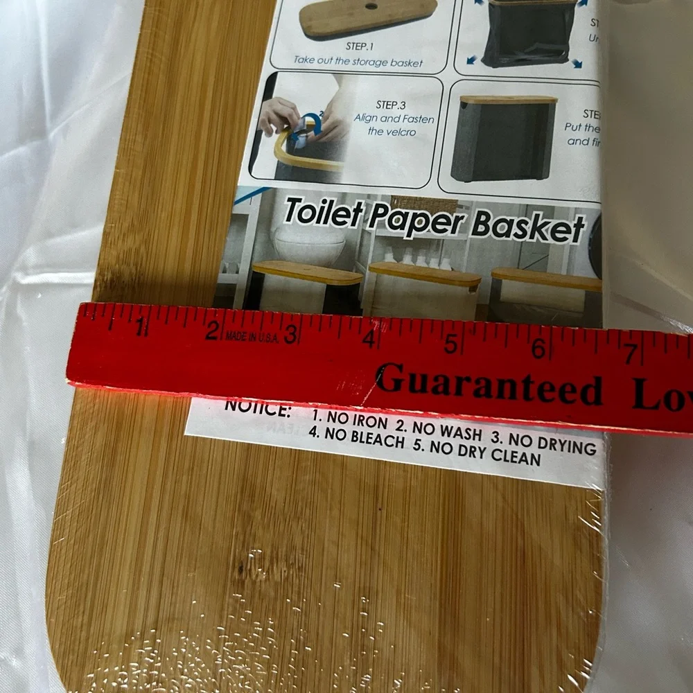 23L Bamboo Toilet Paper Storage, Covered Toilet Paper Bin Basket Holder with Lid
